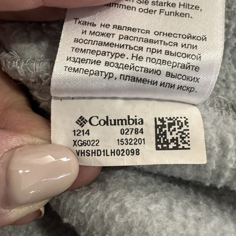 Columbia YTH Large 14/16 Gray Long‎ Sleeve Fleece Full Zip Jacket Benton Springs